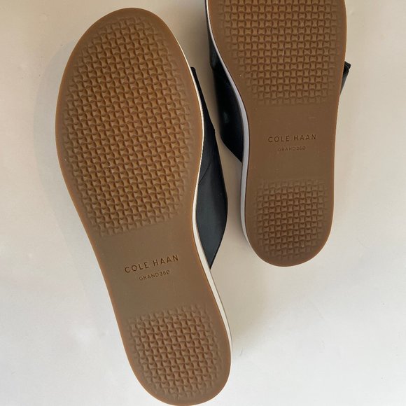 Cole Haan Grandseries Black Leather Sandals Like New Women's Size 8 W23292 - Picture 3 of 11